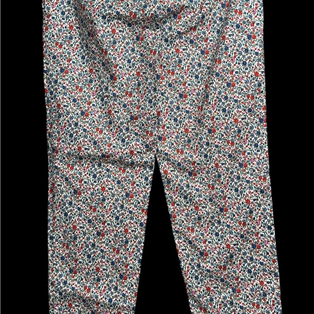 LOFT Red, Blue & White Floral Cropped Pants